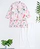 The Magic Wand Woven Full Sleeves Floral Printed Kurta & Pant With Jacket Set - Off White