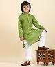 P-MARK Cotton Woven Full Sleeves Abstract Printed Kurta Pyjama Set - Green
