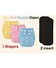 Joy Buzz Baby Quickly 2 Bamboo Microfiber Soaker Inserts & 3 Adjustable Reusable Cloth Diaper / Nappies - Multicolor