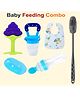 Joy Buzz Baby Fruit Feeder Pacifier Silicone Baby Food Dispensing Spoon 90 ml Fruit Teether Finger Brush, Baby Bib And Silicone Cleaning Brush -Pack of 6