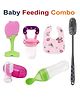 Joy Buzz Baby Fruit Feeder Pacifier Silicone Baby Food Dispensing Spoon 90 ml Fruit Teether Finger Brush, Baby Bib And Silicone Cleaning Brush -Pack of 6