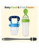 Joy Buzz Fruit And Food Nibbler & Silicone Spoon Food Feeder And Bottle Cleaning Brush - Pack of 3