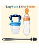 Joy Buzz Fruit And Food Nibbler & Silicone Spoon Food Feeder And Bottle Cleaning Brush - Pack of 3