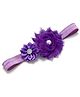Bhoomi Collection Floral Applique Detailed & Pearl Embellished Headband - Purple