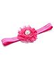Bhoomi Collection Pearl & Rhinestone Embellished Chiffon Floral Applique Detailed Headband - Dark Pink