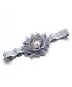 Bhoomi Collection Pearl & Rhinestone Embellished Chiffon Floral Applique Detailed Headband - Grey