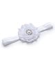 Bhoomi Collection Floral Applique Detailed Stones & Pearls Embellished Headband - White