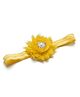 Bhoomi Collection Floral Applique Detailed Stones & Pearls Embellished Headband - Yellow