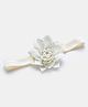 Bhoomi Collection Floral Applique Detailed Stones & Pearls Embellished Headband - Cream