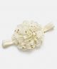 Bhoomi Collection Floral Applique Detailed Polka Dots Printed Headband - Cream