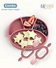 Bibado Silicone Divider Plate + Dippit Spoon - Blush Pink | 6-36M, Suction Base, Baby-Safe