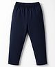 Ollypop Cotton Knit Full Length Solid Black Leggings - Navy Blue