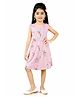 Funshine Knitted Knit Sleeveless Checked & Floral Printed Dress - Pink