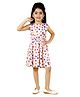 Funshine Knitted Knit Sleeveless Hearts Printed Dress - Cream