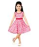 Funshine Rayon Woven Sleeveless Floral Printed Dress - Pink