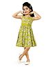 Funshine Rayon Woven Sleeveless Floral Printed Dress - Olive Green