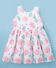 Twetoons Cotton Woven Sleeveless Frock With Floral Print - White