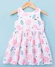 Twetoons Cotton Woven Sleeveless Frock With Floral Print - Pink