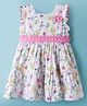 Twetoons Cotton Woven Sleeveless Frock With Floral Print - Pink
