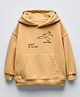 ALAN JONES Cotton Blend Knit Full Sleeves Typography Printed Light Winter Oversized Hoodie - Beige