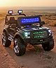 4x4 Battery Operated Ride on Jeep with LED Lights -Black| Rechargeable Battery| Openable Doors| Built-in Music & AUX| Remote Control| Forward Reverse & Swing| Indoor Outdoor Toy