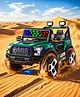 Battery Operated Ride-On Jeep with Music & LED Lights 4x4 - Green| Rechargeable Battery| Openable Doors| Built-in Music & AUX| Remote Control| Forward Reverse & Swing| Indoor Outdoor Toy