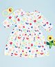 Pantaloons Baby Cotton Knit Three Fourth Sleeves Floral Printed Dress - White