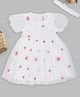 Pantaloons Baby Knit Half Frilled Sleeves Floral Printed  Dress - White