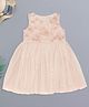 Pantaloons Baby Knit Sleeveless Floral Embroidered Dress - Peach