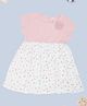 Pantaloons Baby Cotton Spandex Knit Half Sleeves Floral Printed & Applique Detailed Dress - Pink