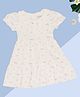 Pantaloons Baby Cotton Knit Half Sleeves Floral Printed Dress - Off White