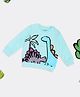 Pantaloons Baby Cotton Knit Full Sleeves Dinosaur Printed Light Winter Sweatshirt - Aqua Blue