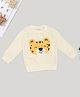 Pantaloons Baby Knit Full Sleeves Tiger Patch Detailed Light Winter Sweatshirt - Cream