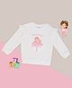 Pantaloons Baby Cotton Knit Full Sleeves Little Ballerina Text Printed Light Winter Sweatshirt - White