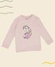 Pantaloons Baby Cotton Knit Full Sleeves Unicorn Printed Light Winter Sweatshirt - Mauve