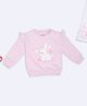 Pantaloons Baby Cotton Knit Full Sleeves Bunny Printed Frill Detailed Light Winter Sweatshirt - Light Pink