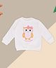 Pantaloons Baby Cotton Knit Full Sleeves Owl Embroidered Sequins Embellished Light Winter Sweatshirt - White