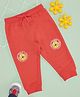 Pantaloons Baby Cotton Knit Lion Printed Joggers - Red