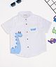 Pantaloons Baby Cotton Woven Half Sleeves Dinosaur Roar Text Printed Shirt - White