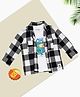 Pantaloons Baby Cotton Woven Full Sleeves Checked Shirt with Crocodile Printed Tee - Black
