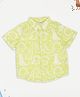 Pantaloons Baby Cotton Woven Half Sleeves Baby Dinosaur Printed Shirt - Yellow