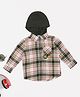 Pantaloons Baby Cotton Woven Full Sleeves Checked Shirt With Detachable Hoodie - White