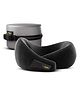 Frido Travel Neck Pillow, 100% Hi-Per Foam, Lightweight Neck Support Pillow, Neck Pillow for Flight Travel, Memory Foam, Adjustable Velcro Straps, Free Travel Pouch (Core Black)