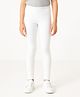 Charm n Cherish Cotton Blend Knit Solid Leggings - White