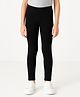 Charm n Cherish Cotton Blend Knit Solid Leggings - Black