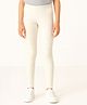 Charm n Cherish Cotton Blend Knit Solid Leggings - Off White