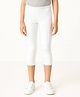 Charm n Cherish Cotton Blend Knit Solid Capri Leggings - White