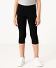 Charm n Cherish Cotton Blend Knit Solid Capri Leggings - Black