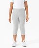 Charm n Cherish Cotton Blend Knit Solid Capri Leggings - Grey