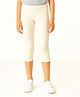 Charm n Cherish Cotton Blend Knit Solid Capri Leggings - Off White